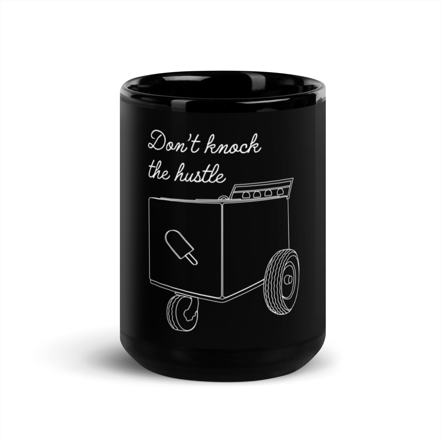 Ice Cream Cart Black Glossy Mug