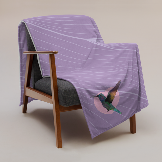 Hummingbird Lavender Throw Blanket