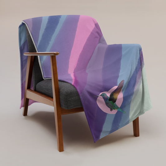 Hummingbird Multicolor Throw Blanket