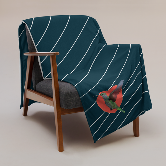 Hummingbird Blue Blanket
