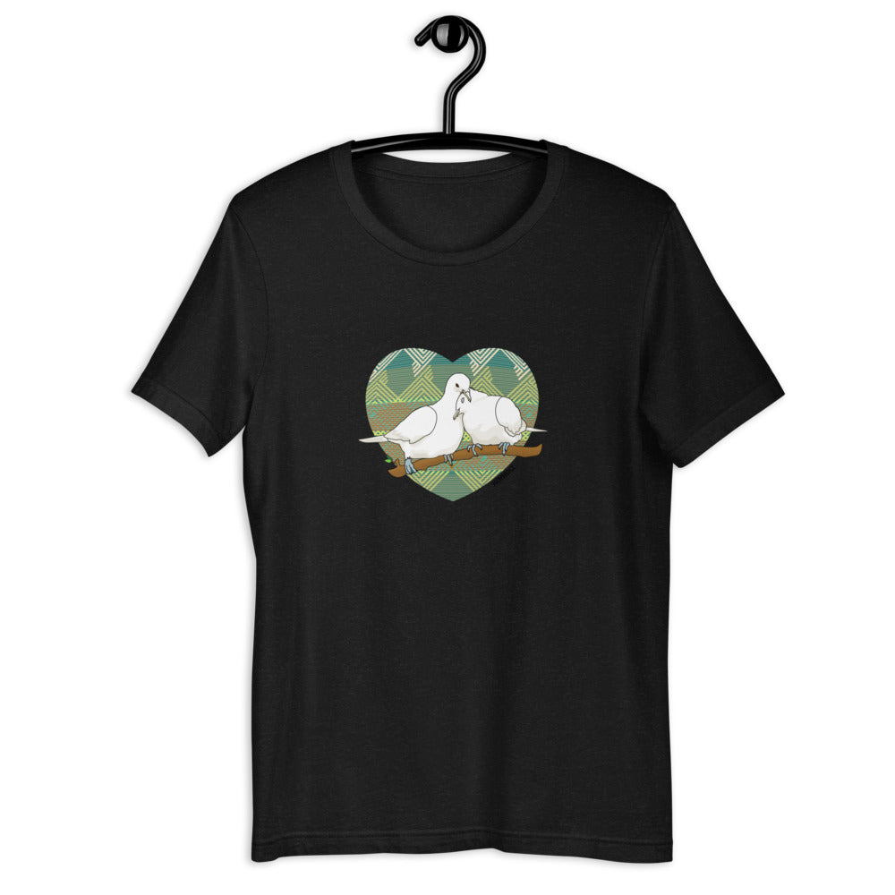 Lovey Dovey Tee (Green Textile Heart)