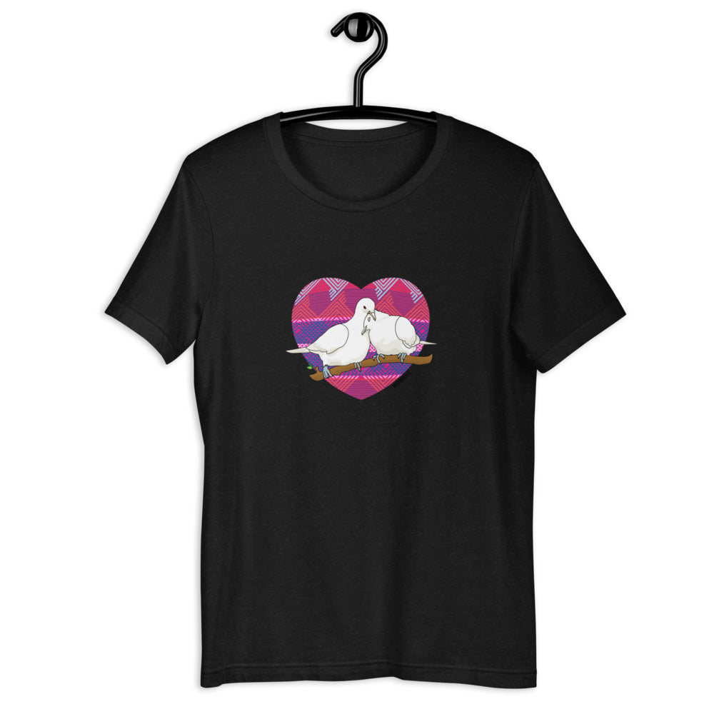 Lovey Dovey Tee (Fuchsia Textile Heart)