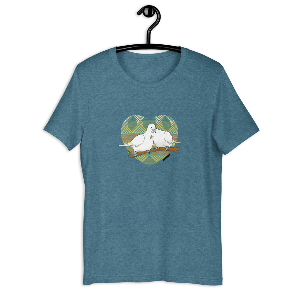 Lovey Dovey Tee (Green Textile Heart)