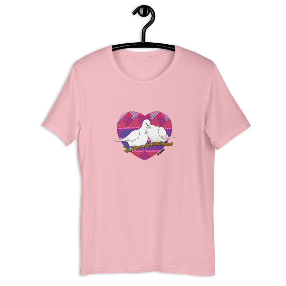 Lovey Dovey Tee (Fuchsia Textile Heart)
