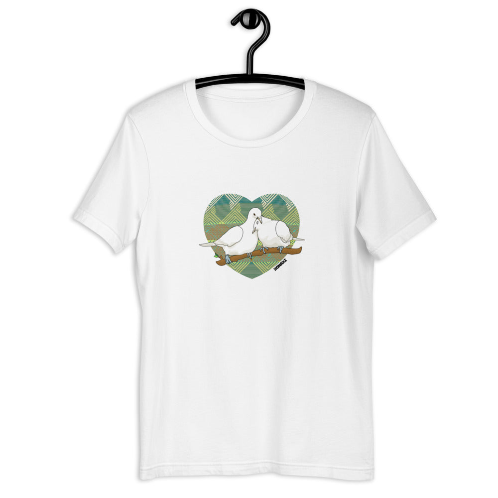 Lovey Dovey Tee (Green Textile Heart)