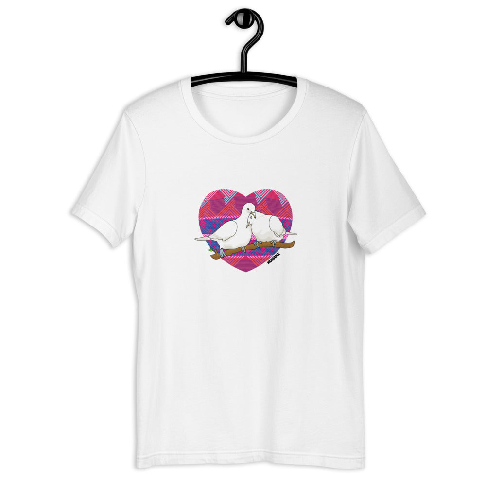 Lovey Dovey Tee (Fuchsia Textile Heart)