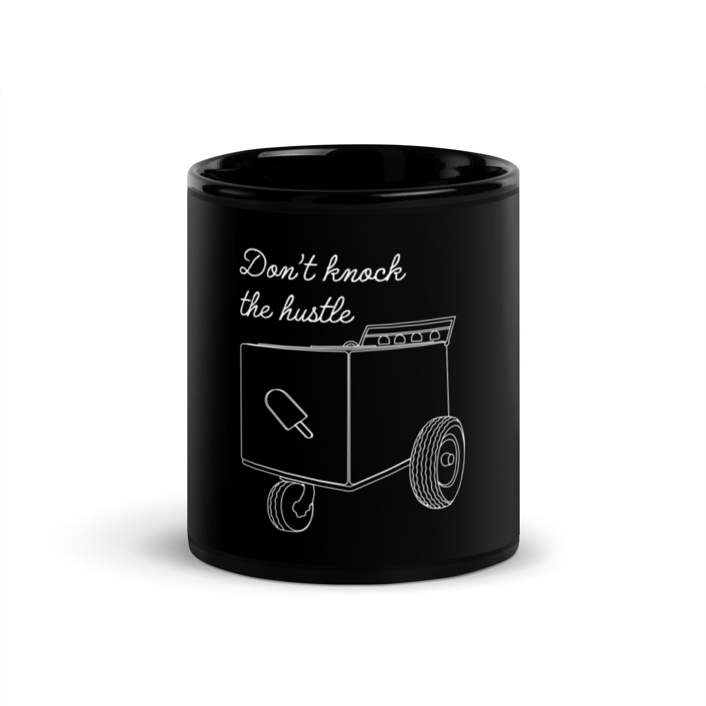 Ice Cream Cart Black Glossy Mug